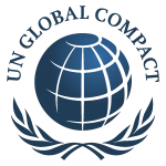 Logo des United Nations Global Compact in blauer Darstellung.